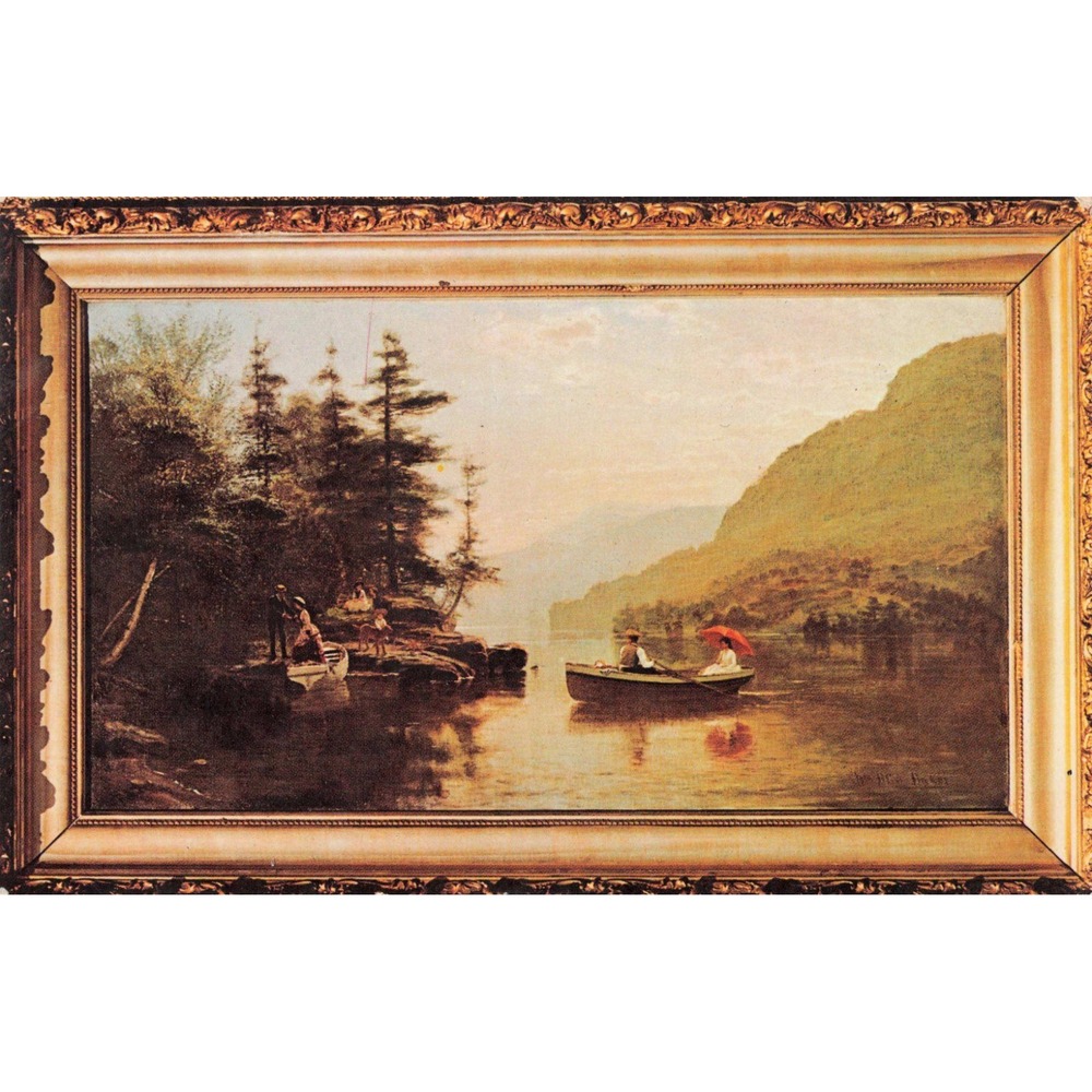 Lake Luzerne New York NY Postcard Adirondack Museum William B Baker Oil Painting - Picture 1 of 2